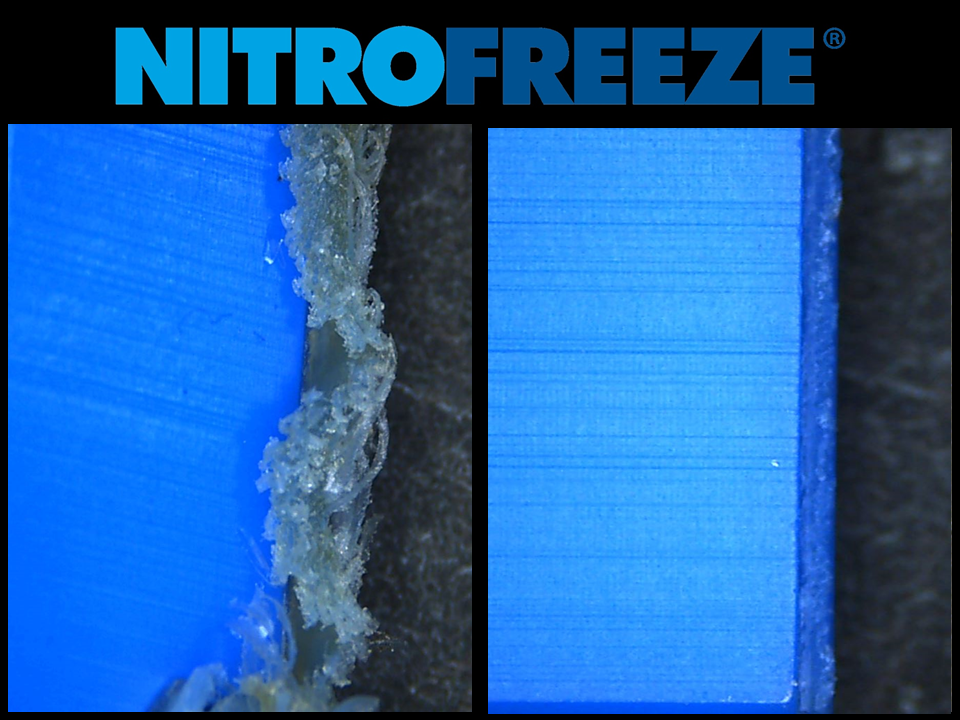 Metal Deburring Tool vs. Cryogenic Deburring- Blue Nylatron Carrage